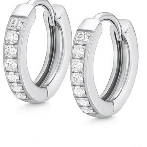 Tinsley Dazzling Silver Crystal Hoop Earrings